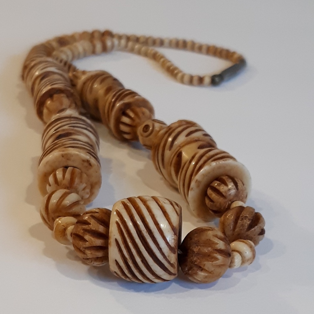 Authentic Bone Boho Statement Necklace